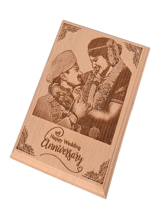 Giftanna anniversary gift for couple special 1st anniversary best gifts for wedding anniversary Engraved Wooden Photo Plaque - Image 5